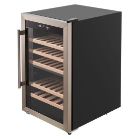 52 Bottle Wine Fridge, Freestanding Wine Cooler Refrigerator, Dual Zone Cooler, 41 F to 65 F Adjustable Temp Mini Cellar, Glass Door