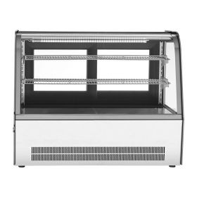 Refrigerated Display Case, 5 Cu.Ft./145L Countertop Pastry Display Case, 2-Tier Commercial Cake Refrigerator with LED Lighting, TURBO Cooling