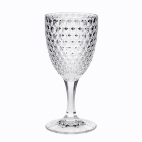 Diamond Cut Plastic Wine Glasses Set of 4 (12oz), BPA Free Acrylic Wine Glass Set, Unbreakable Red Wine Glasses, White Wine Glasses
