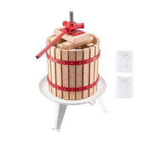 3.2 Gal/12L Fruit Wine Press, Solid Wood Basket with 8 Blocks, Heavy Duty Manual Juice Maker